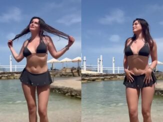 Bella Thorne Flaunts Curves in Tiny Black Bikini During Beach Getaway